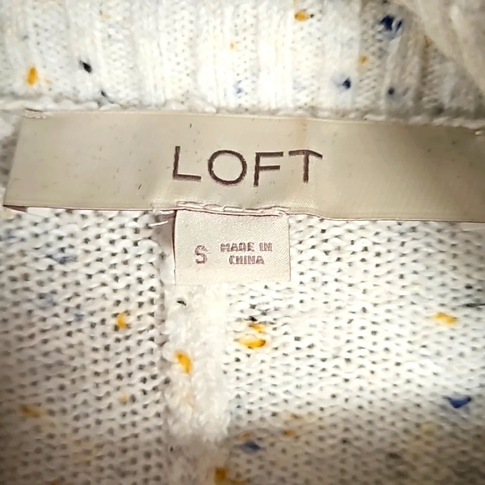 LOFT Oversized Speckled Cowl Neck Tunic Sweater S